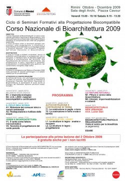 Corso Nazionale di Bioarchitettura 2009