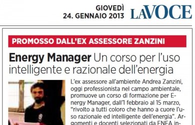 LaVoce Energy Manager Corso Andrea Zanzini